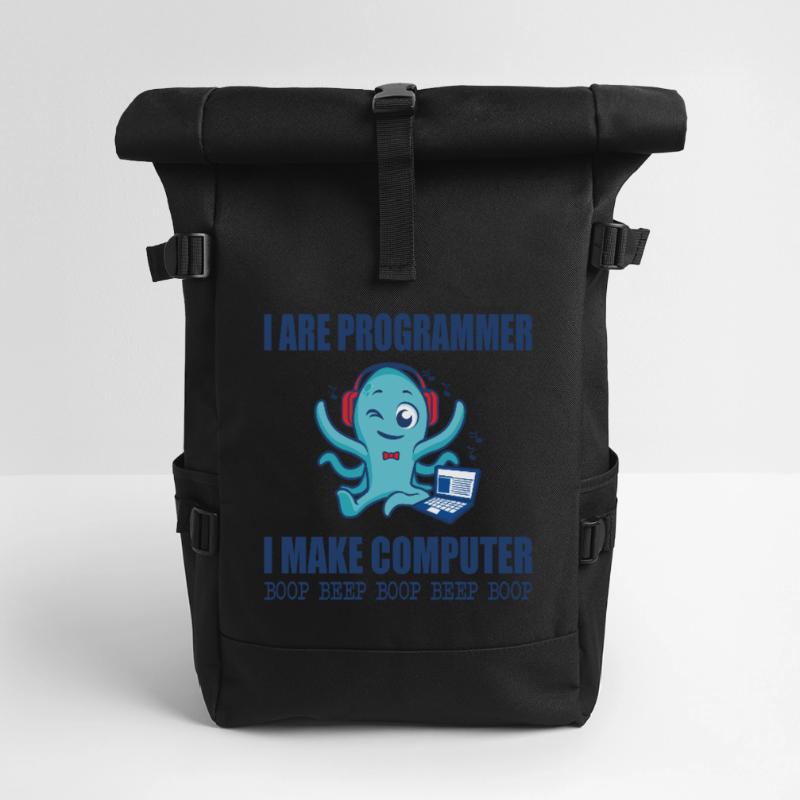 I are programmer i make computer boop beep boop Rolltop Rucksack
