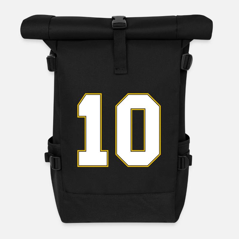 10 number jersey - Roll Top Backpack - black