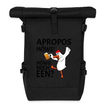 Apropos Möwe Möwie noch een Plattdeutsch Norden - Rolltop Rucksack - Schwarz - Vorne