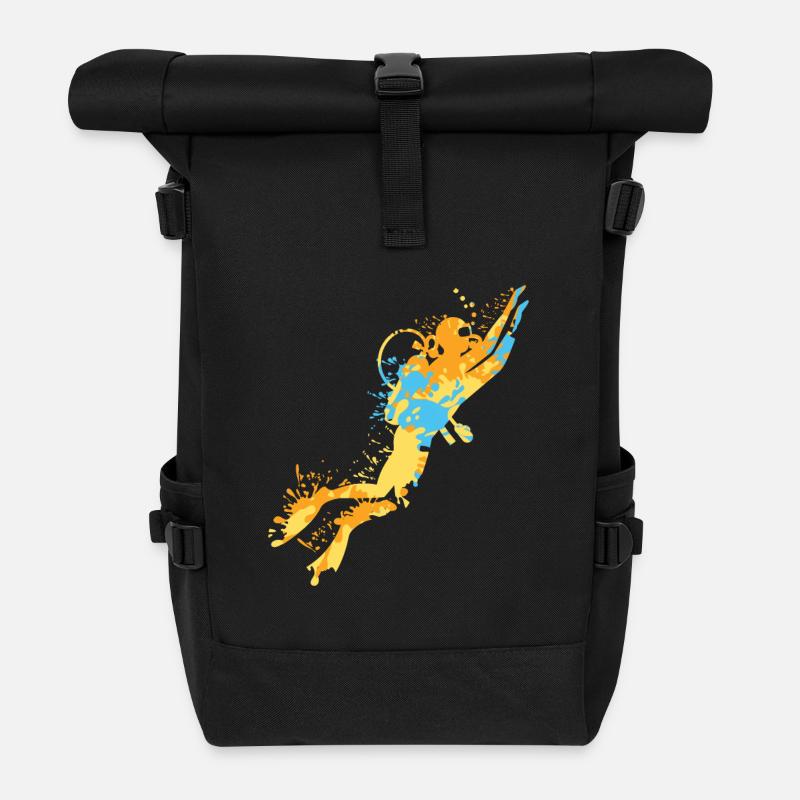 Taucher Dive Splash - Rolltop Rucksack - Schwarz
