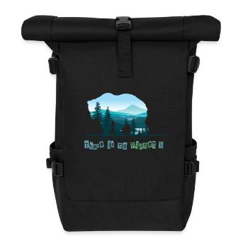 Bear There is no Planet B - Roll Top Backpack - black - Front