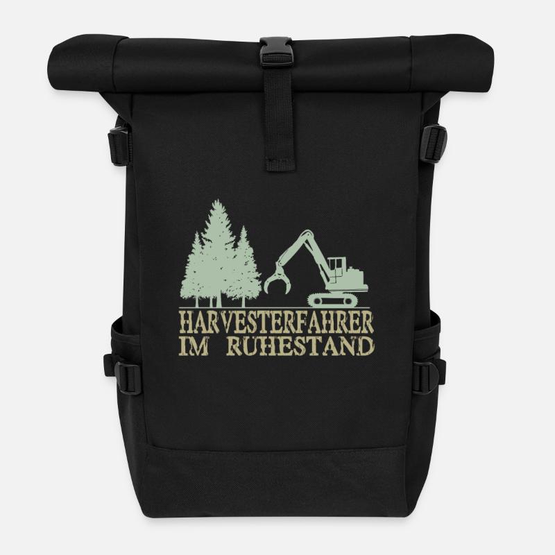 Harvester Rentner - Rolltop Rucksack - Schwarz