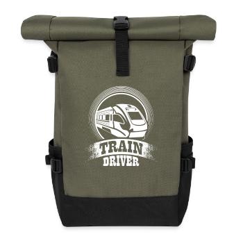 engine driver - Roll Top Backpack - olive/black - Front