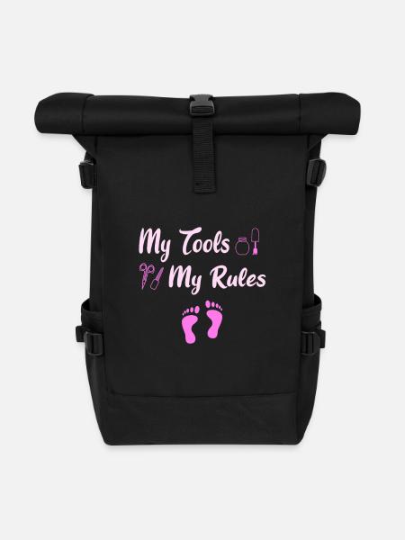 Fußpflege Nagelpflege - Rolltop Rucksack - Schwarz