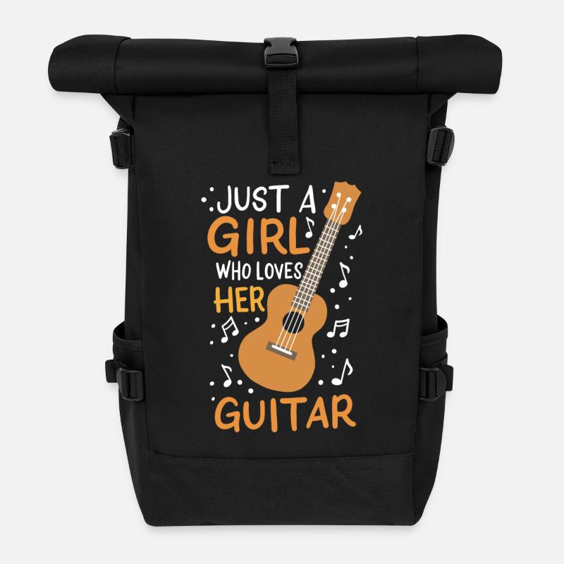 Guitare Guitariste Guitariste Guitariste - Sac à dos roll top - noir