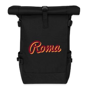 Roma Italy typography - Roll Top Backpack - black - Front