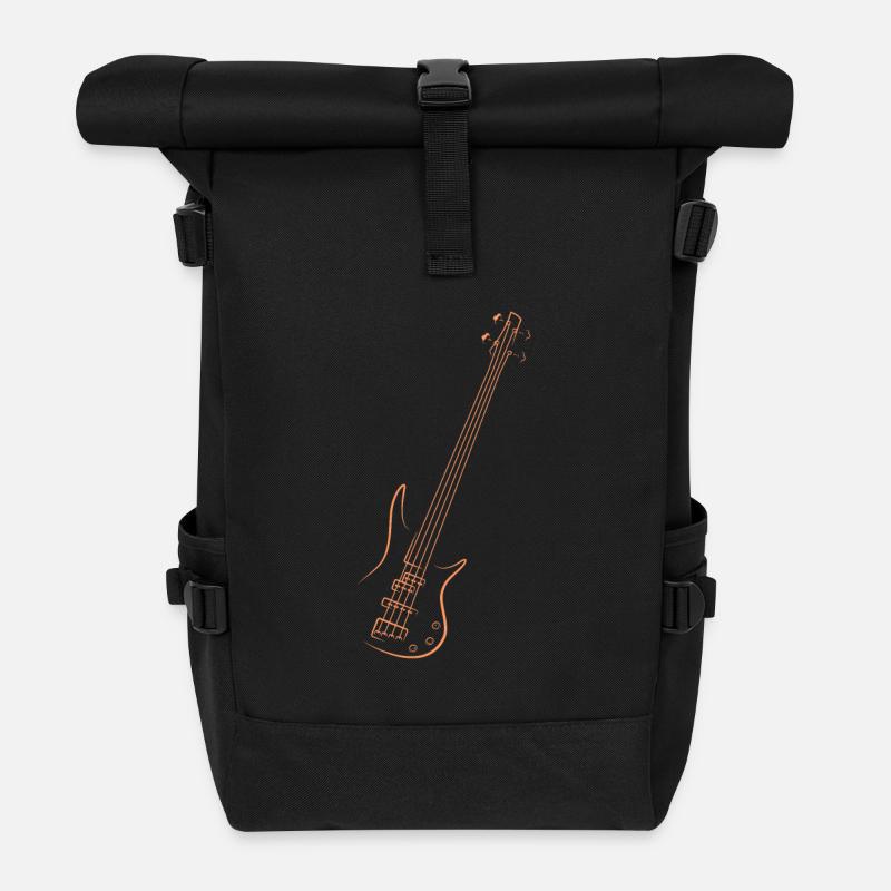 Bass gitarre - Rolltop Rucksack - Schwarz