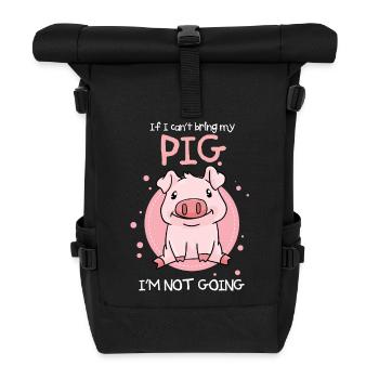 Schwein Schweinchen Ferkel - Rolltop Rucksack - Schwarz - Vorne