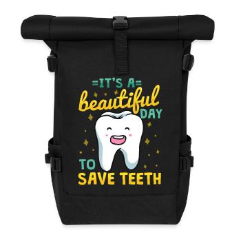 Dentist Dental Assistant Dental Hygienist - Roll Top Backpack - black - Front