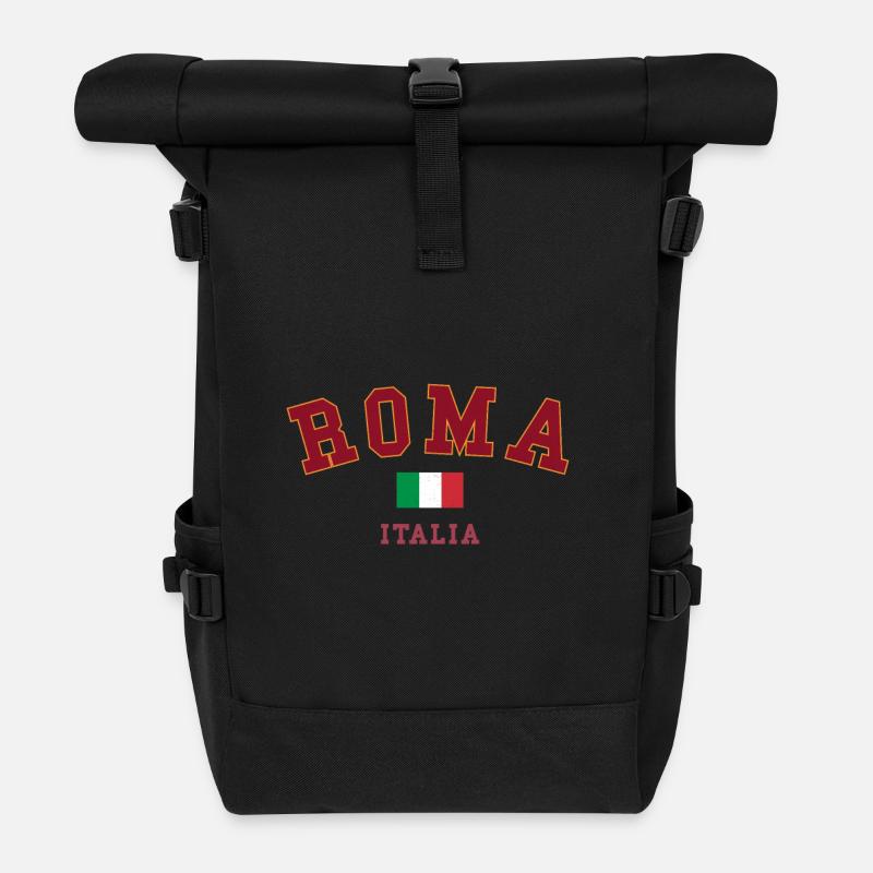 Roma Italia Vintage Emblem - Rolltop Rucksack - Schwarz