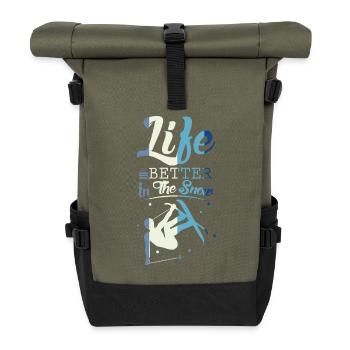 Skifahren Freestyle - Rolltop Rucksack - Olive/Schwarz - Vorne