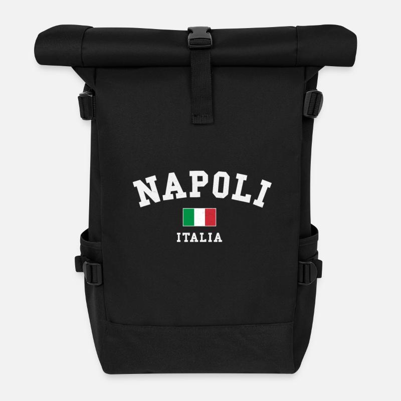 Napoli Italien - Rolltop Rucksack - Schwarz