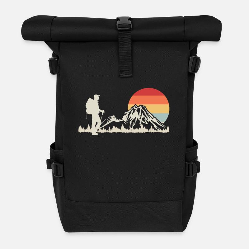 Wandern Wanderer - Rolltop Rucksack - Schwarz