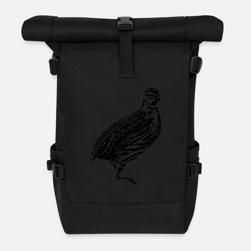 Wachtel - Rolltop Rucksack - Schwarz