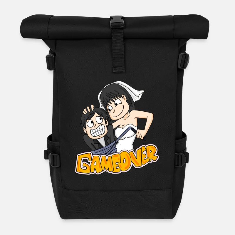 Game Over Hochzeit lustig Geschenk - Rolltop Rucksack - Schwarz