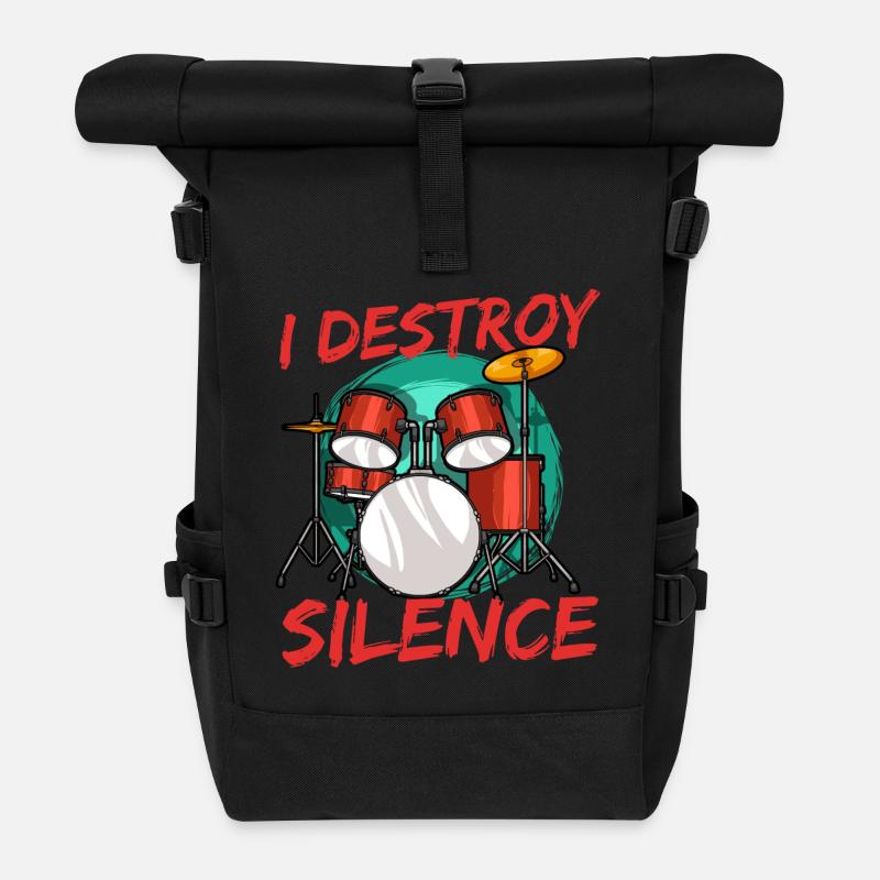 Schlagzeuger Schlagzeug - Rolltop Rucksack - Schwarz