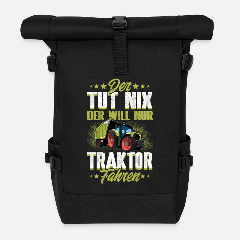 Der Tut Nix Der Will Nur Traktor Fahren - Rolltop Rucksack - Schwarz