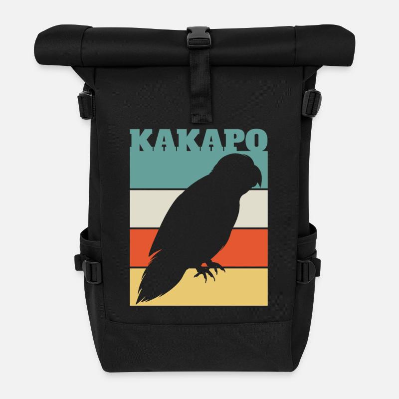 Kakapo Retro - Rolltop Rucksack - Schwarz