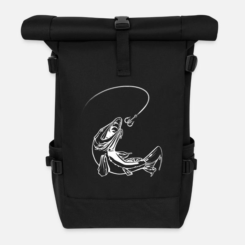 Anglerfisch Tattoo Design - Rolltop Rucksack - Schwarz