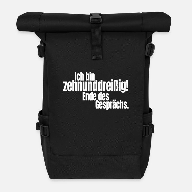 Zehnunddreißig Vierzig Geschenk Für 40. Geburtstag - Rolltop Rucksack - Schwarz