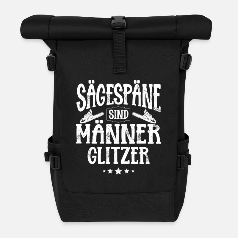 Sägespäne Sind Männer Glitzer - Rolltop Rucksack - Schwarz