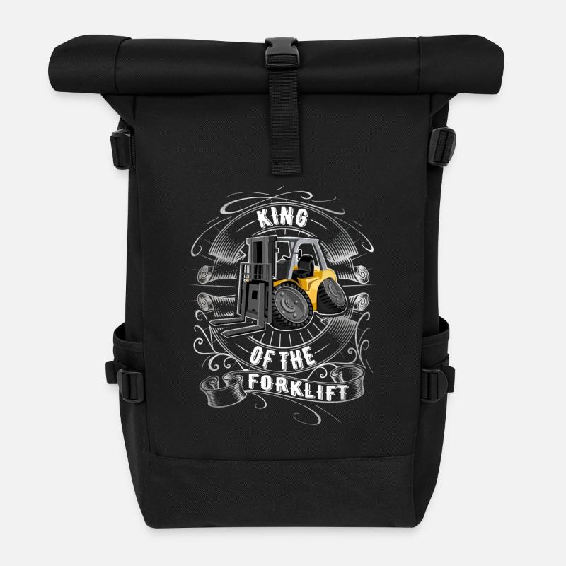 King Of The Forklift - Rolltop Rucksack - Schwarz
