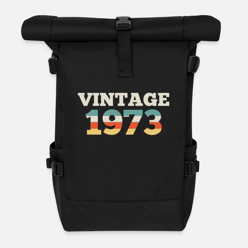 1973 Geburtstag Jahrgang 1973 Retro - Rolltop Rucksack - Schwarz