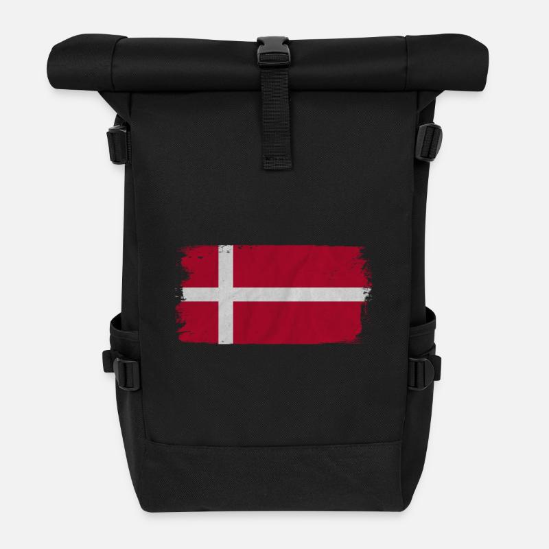 Drapeau danemark - Sac à dos roll top - noir