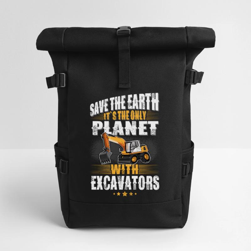 Baggerfahrer Baggerführer Rolltop Rucksack