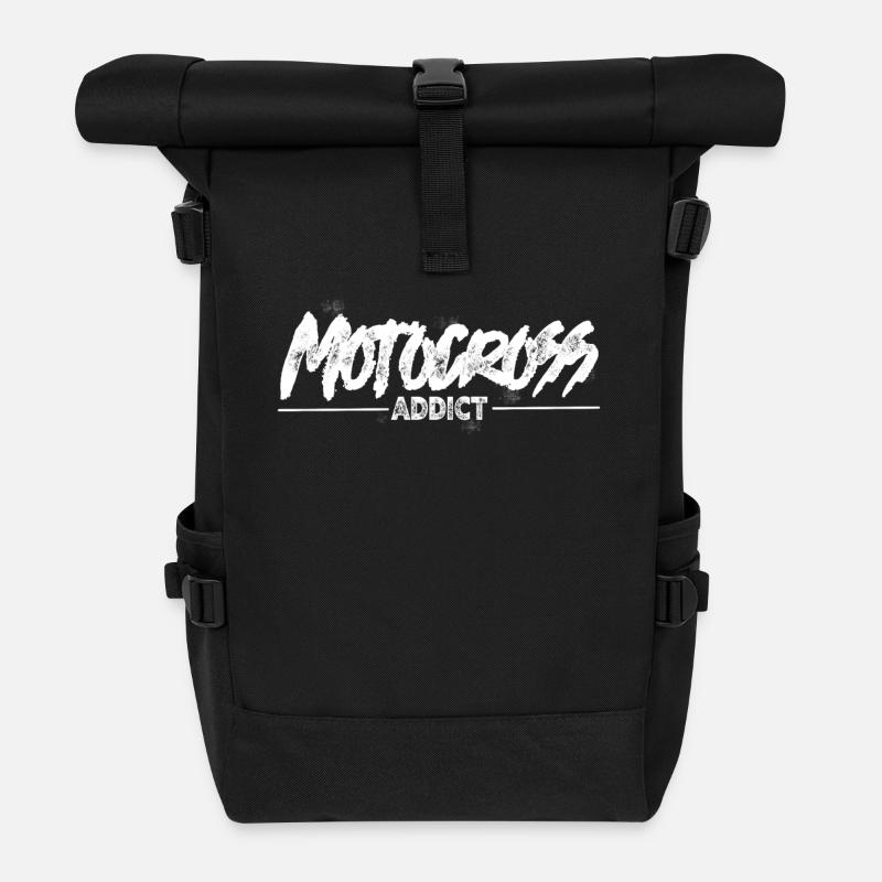 Motocross Addict - Rolltop Rucksack - Schwarz