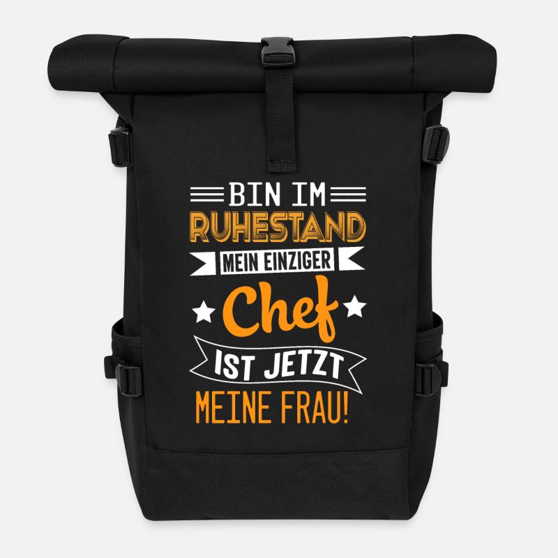 Rente Pension Ruhestand Rentner 2021 - Rolltop Rucksack - Schwarz