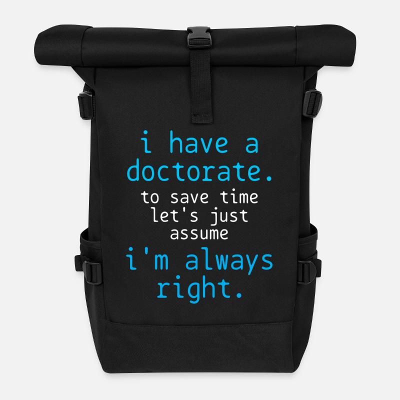Promotion Doktor - Rolltop Rucksack - Schwarz