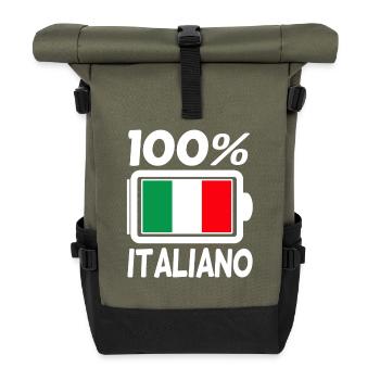 Italie Italiens - Sac à dos roll top - olive/noir - Devant