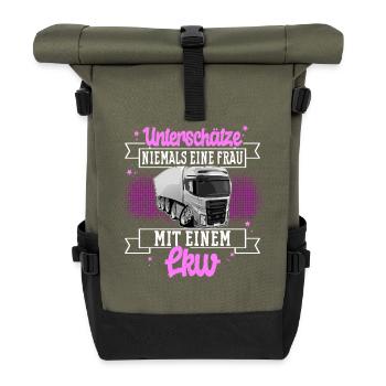 TRUCK DRIVER - Roll Top Backpack - olive/black - Front