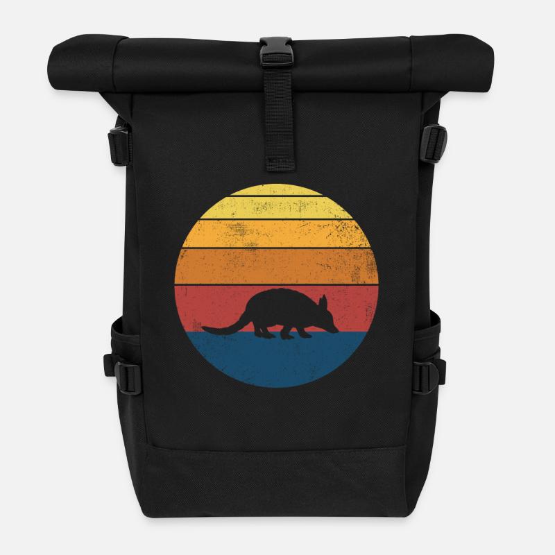 Armadillo Retro Vintage - Roll Top Backpack - black