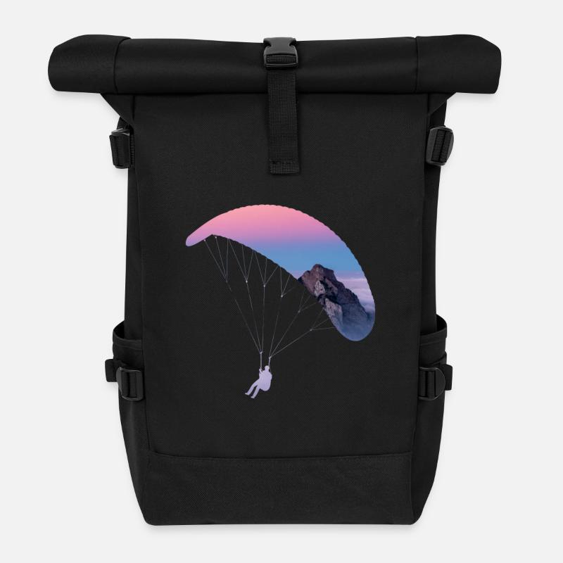 Gleitschirmfliegen - Rolltop Rucksack - Schwarz
