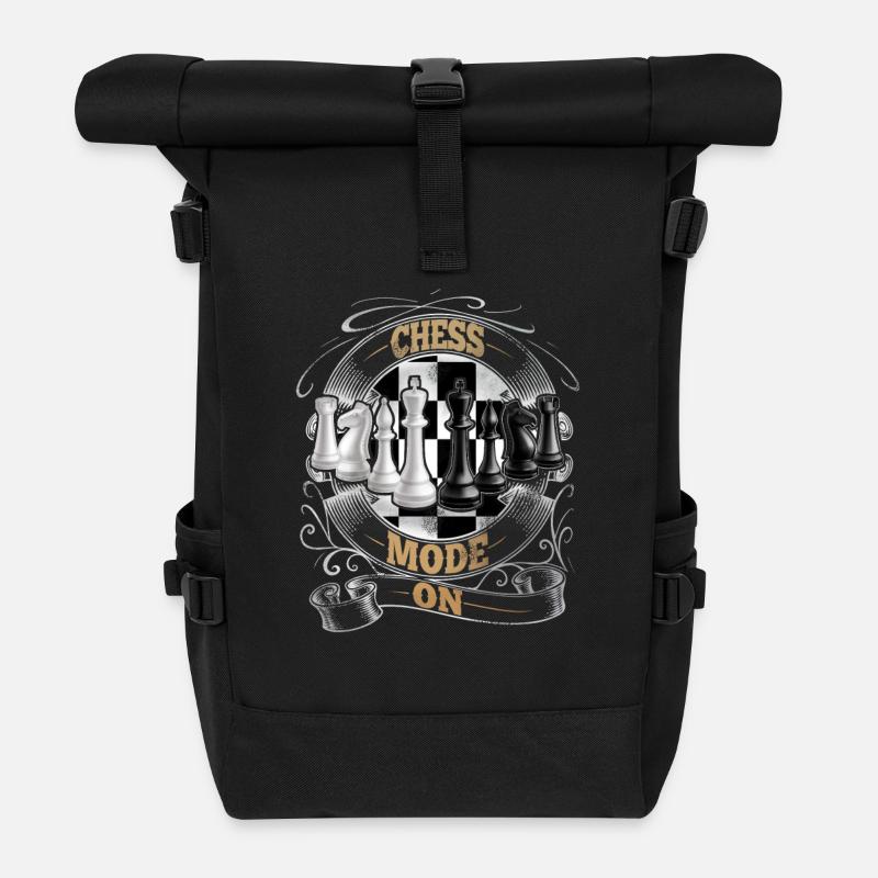 Schach - Rolltop Rucksack - Schwarz