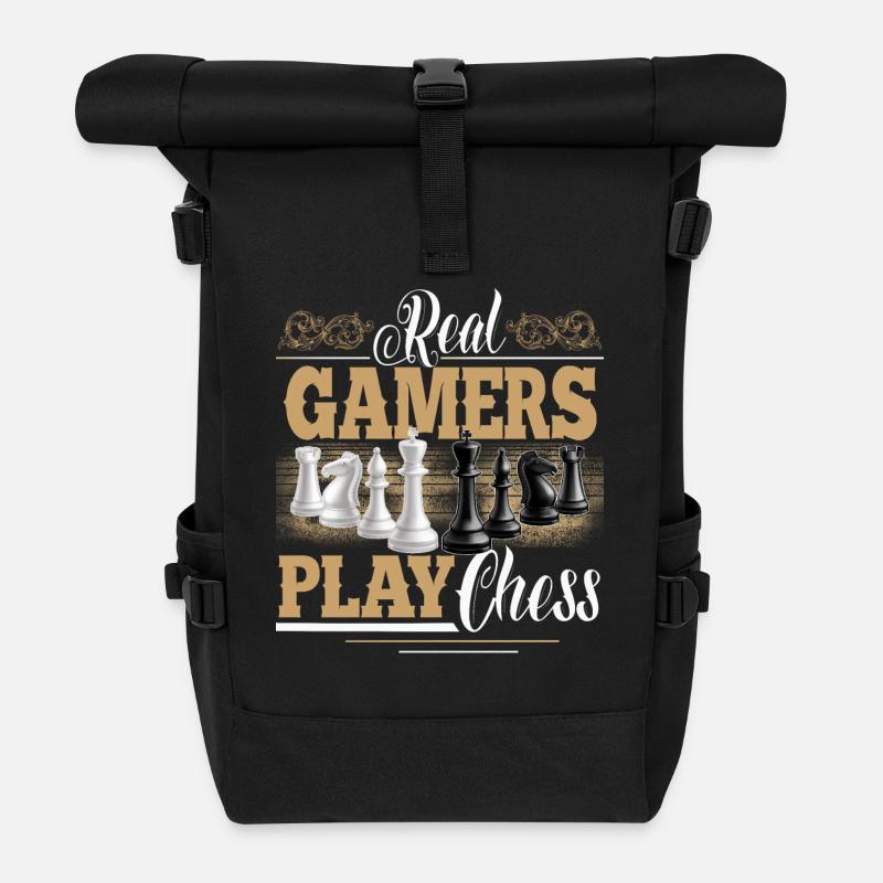 Schach - Rolltop Rucksack - Schwarz