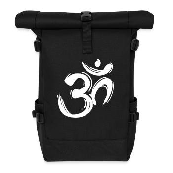 OM Sign - OM Symbol - Roll Top Backpack - black - Front