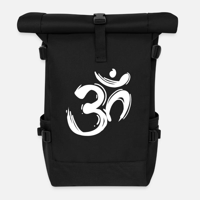 OM Zeichen - OM Symbol - Rolltop Rucksack - Schwarz