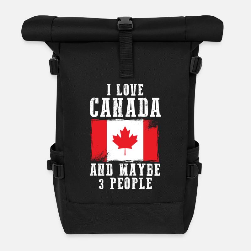 Drapeau du Canada Drapeau - Sac à dos roll top - noir