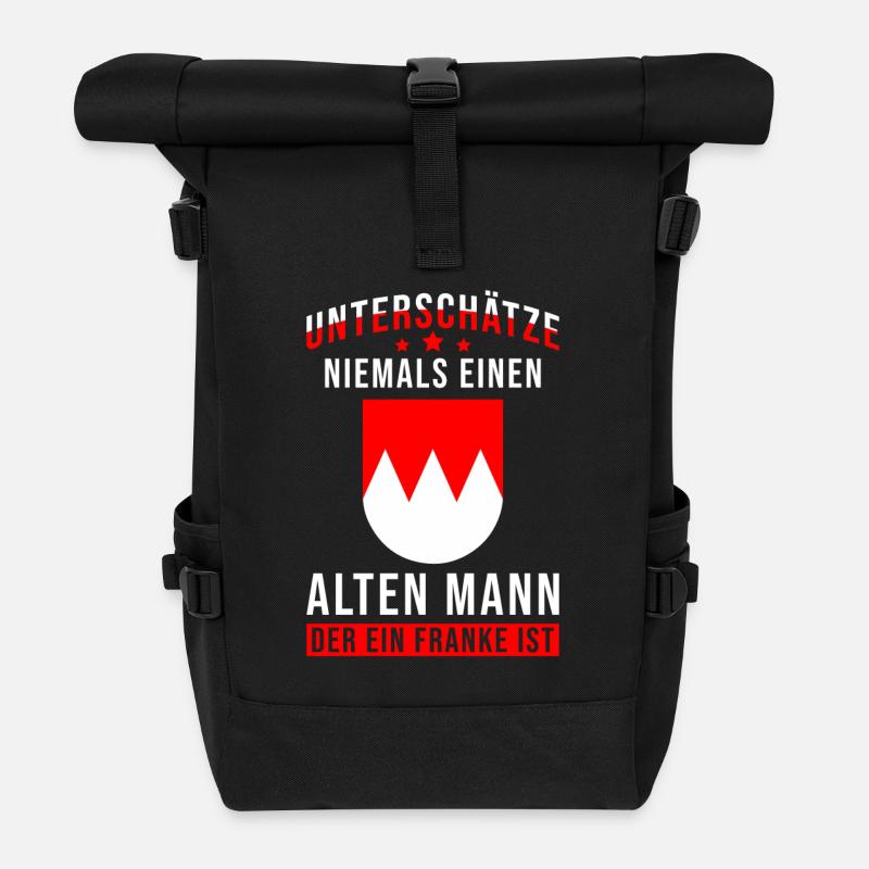 Franken Franke Spruch lustig Alter Mann - Rolltop Rucksack - Schwarz