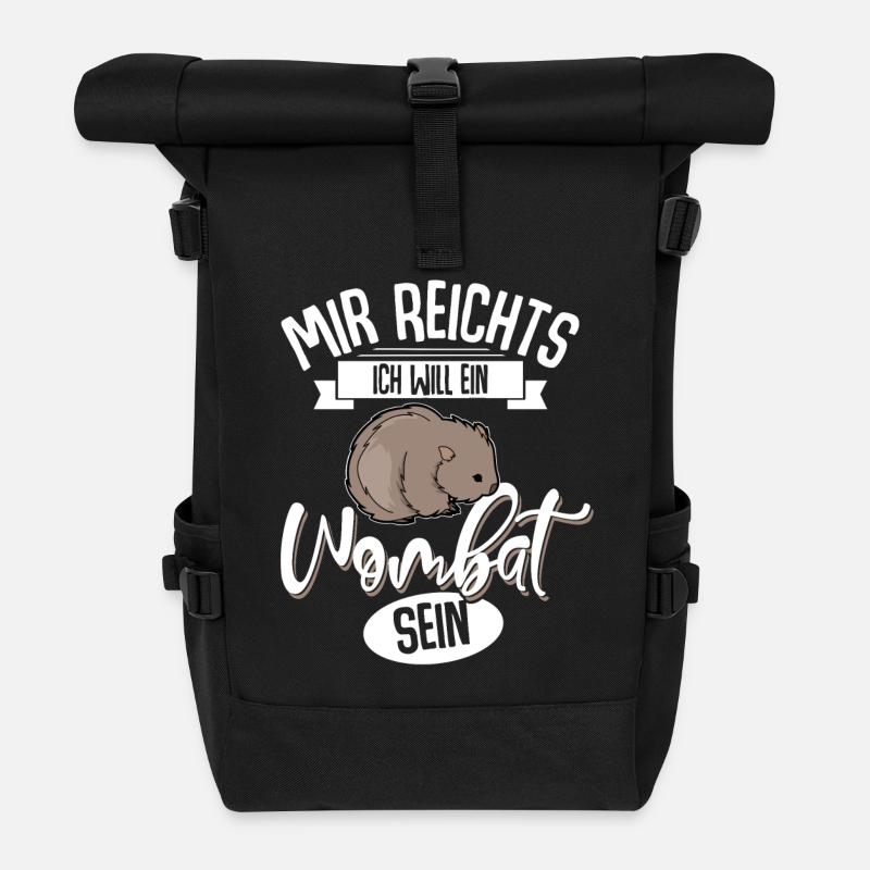 Mir Reichts Ich Will Ein wombat Sein - Rolltop Rucksack - Schwarz