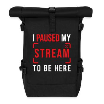Streamer Streaming Livestream Gift - Roll Top Backpack - black - Front