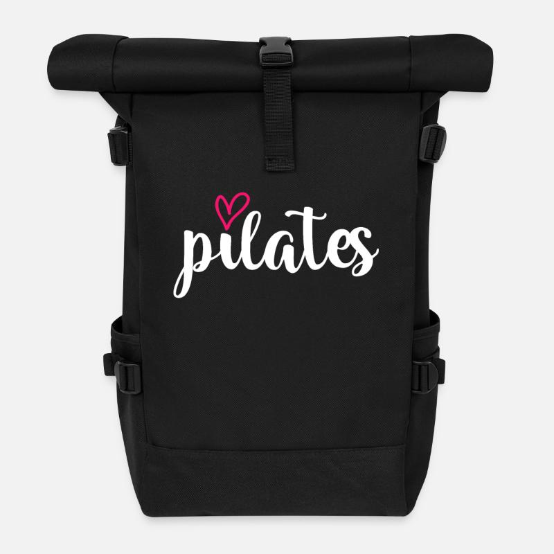Pilates Training Fitness - Rolltop Rucksack - Schwarz