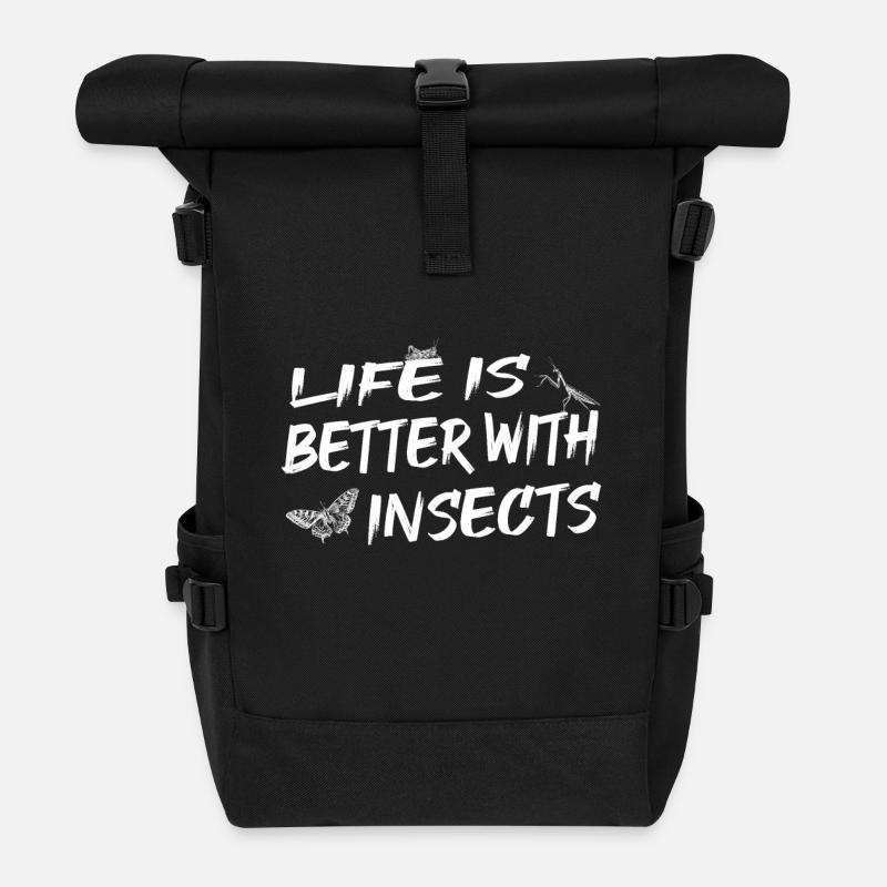 Insekten - Rolltop Rucksack - Schwarz