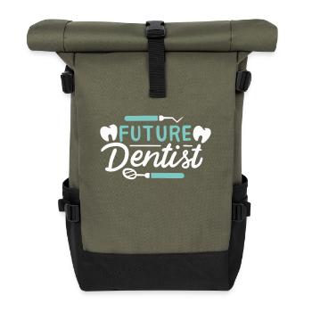 Dentist Future Dentist Dentistry Study Exams - Roll Top Backpack - olive/black - Front