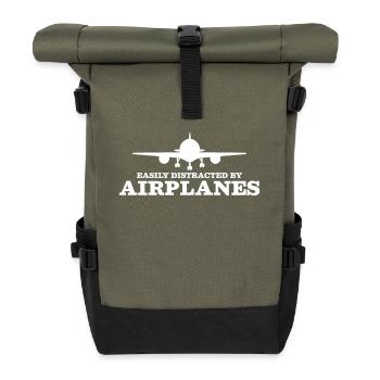 Aircraft Aviation - Roll Top Backpack - olive/black - Front