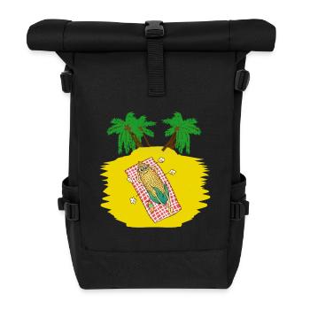Vacationers Tourist Lazy Laziness Leisure Heat - Roll Top Backpack - black - Front
