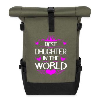Best Daughter in the World - Roll Top Backpack - olive/black - Front
